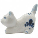 Porcelain Miniatures Animal Delft Happy Cat - GermanGiftOutlet.com
 - 1