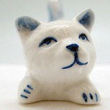 Porcelain Miniatures Animal Delft Happy Cat - GermanGiftOutlet.com
 - 2