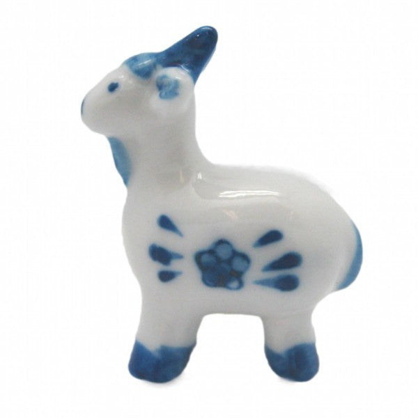 Porcelain Animals Miniatures Delft Blue Goat - GermanGiftOutlet.com
 - 1