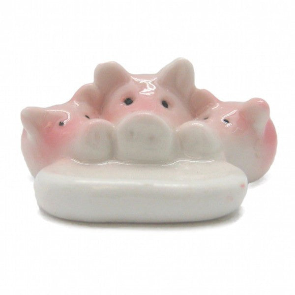 Porcelain Animals Miniatures Pink Pig - GermanGiftOutlet.com
 - 1