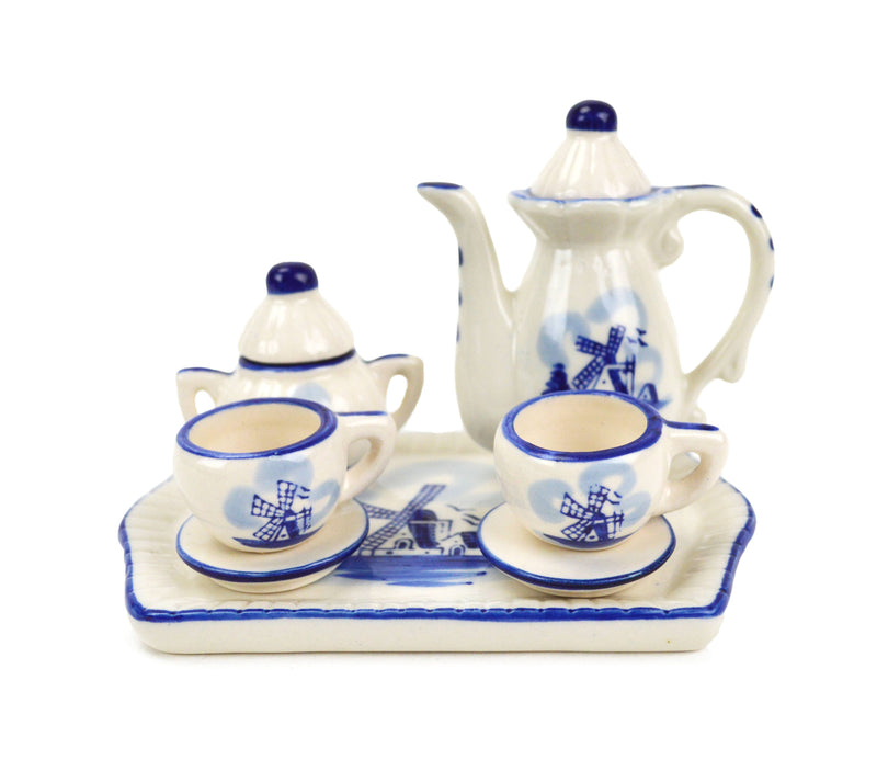 Collectible Miniature Ceramic Tea Set with Windmill Design  - GermanGiftOutlet.com