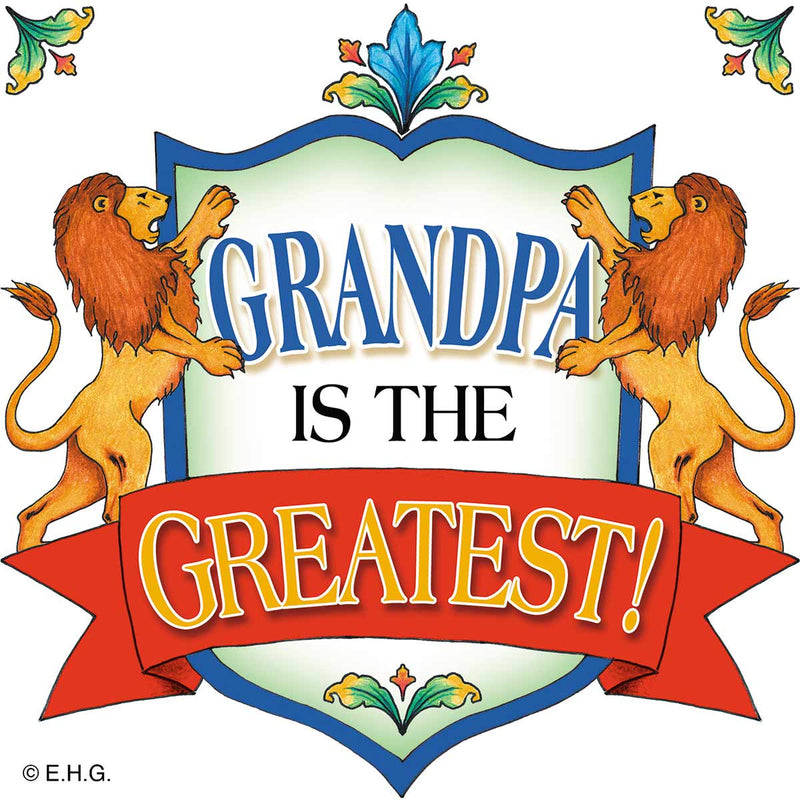 Gift for Grandpa "Grandpa is the Greatest" Magnet Tile