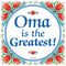 "Oma is the Greatest" Magnet Tile with Birds Design