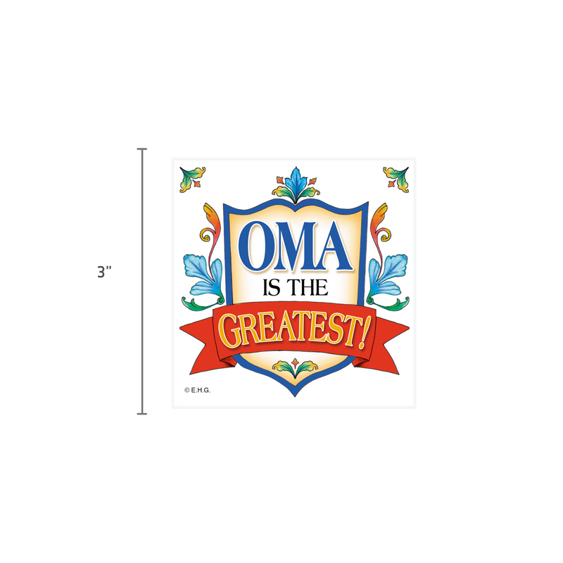 German Gift Idea Oma Magnetic Gift Tile