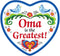 "Oma is the Greatest" Heart Magnet Tile with Birds Design - GermanGiftOutlet.com