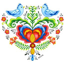 Tile Magnet: Lovebirds & Rosemaling - GermanGiftOutlet.com
 - 1