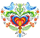 Tile Magnet: Lovebirds & Rosemaling - GermanGiftOutlet.com
 - 1