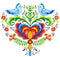Tile Magnet: Lovebirds & Rosemaling - GermanGiftOutlet.com
 - 1