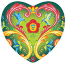 Ceramic Heart Magnet Green Rosemaling - 1 - GermanGiftOutlet.com