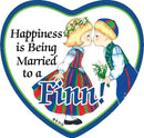 Ceramic Heart Magnet Married To A Finn - 1 - GermanGiftOutlet.com