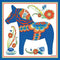 Dala Horse Decorative Magnet Tile (Blue)
