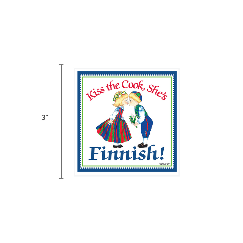 Finnish Souvenirs Magnet Tile: (Kiss Cook)