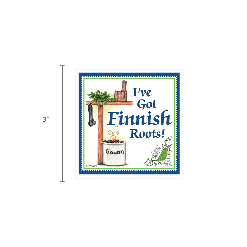 Finnish Souvenirs Magnetic Tile: (Finnish Roots)
