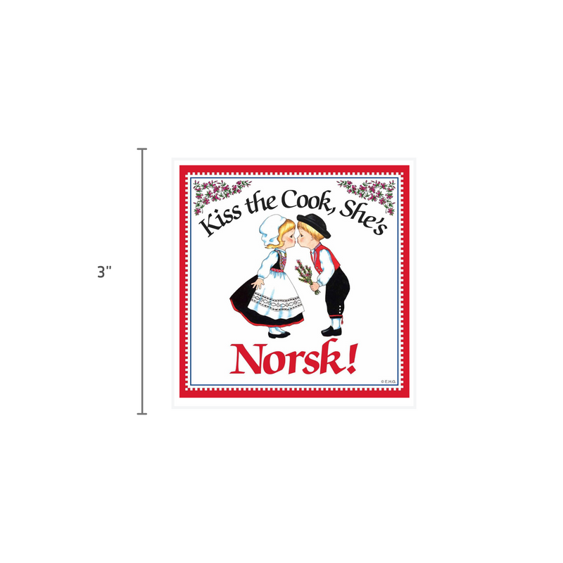 Norwegian Gift Magnet Tile (Kiss Norsk Cook)