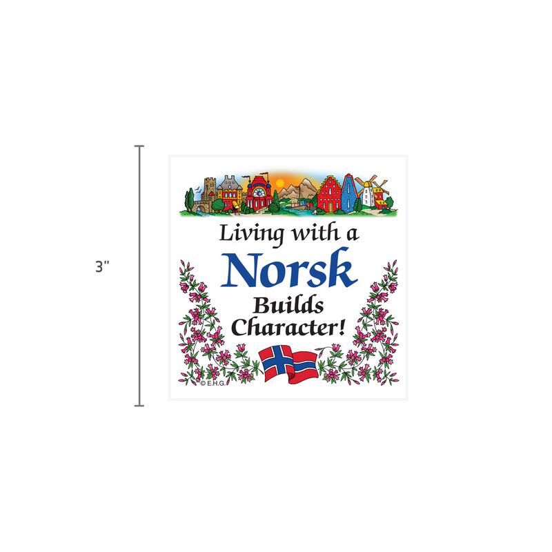 Norwegian Gift Magnet Tile (Living With A Norsk)