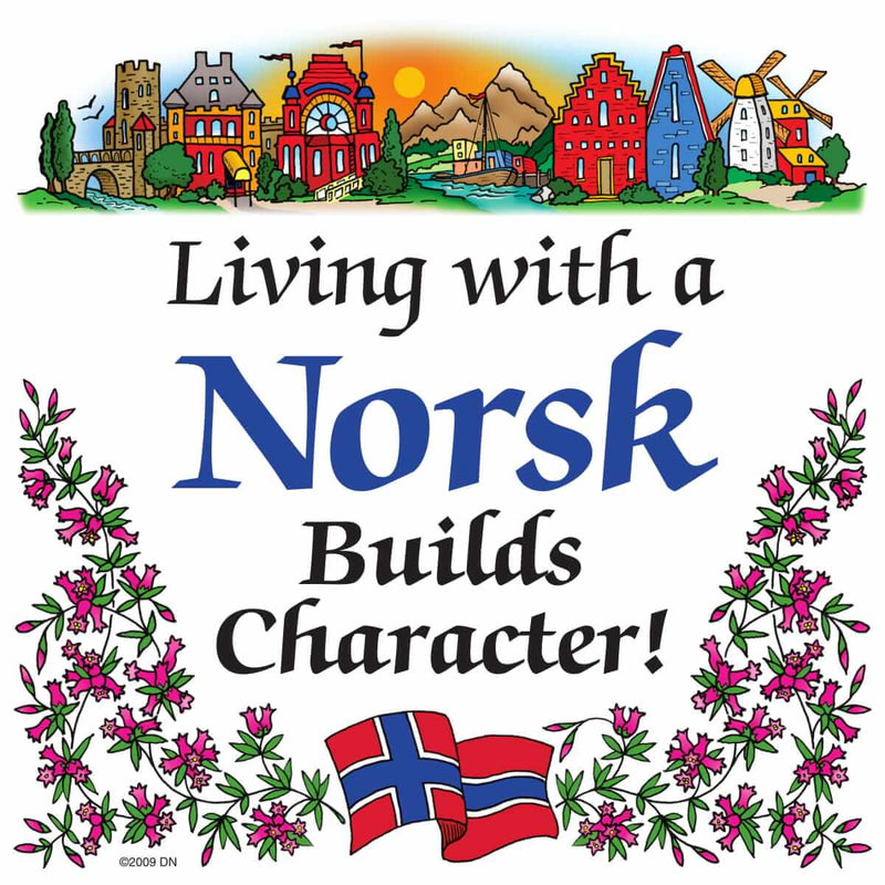 Norwegian Gift Magnet Tile (Living With A Norsk)