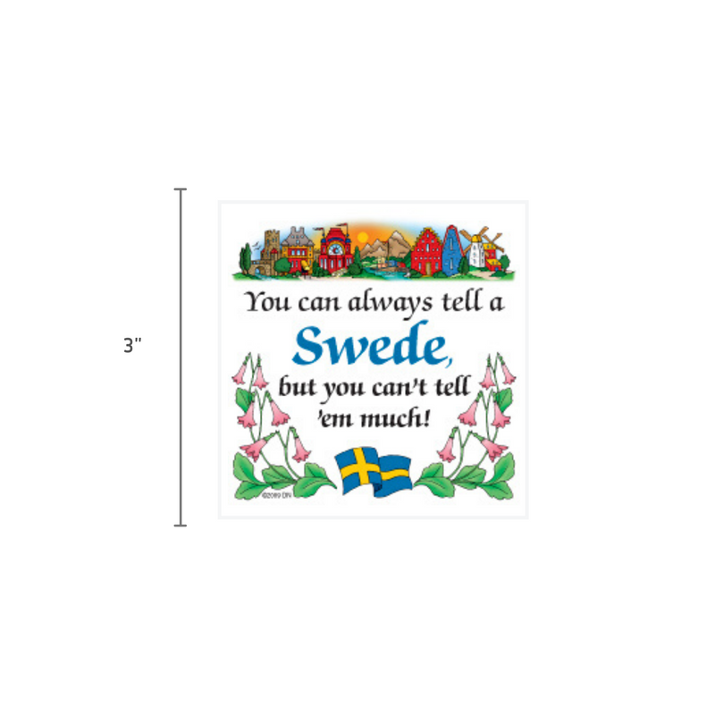 Swedish Souvenirs Magnet Tile (Tell Swede)