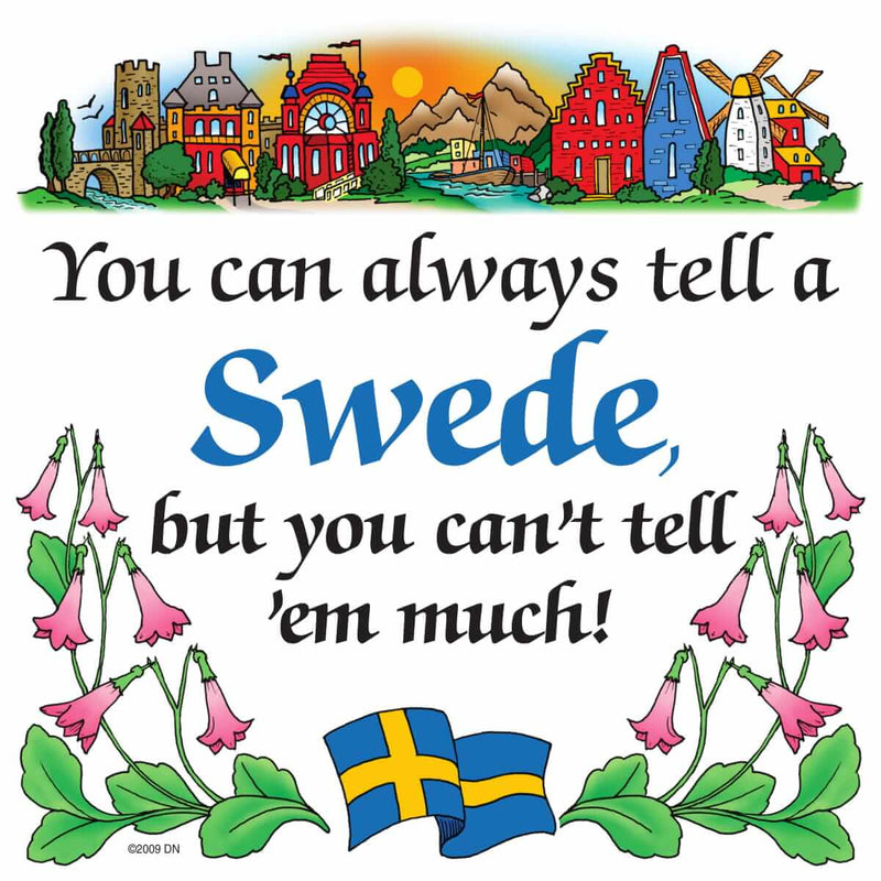 Swedish Souvenirs Magnet Tile (Tell Swede)