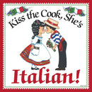 Italian Gift For Women Fridge Magnet "Kiss Italian Cook" - GermanGiftOutlet.com
 - 1