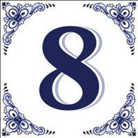 House Numbers Tile Blue and White - GermanGiftOutlet.com
 - 8