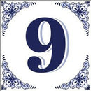 House Numbers Tile Blue and White - GermanGiftOutlet.com
 - 9