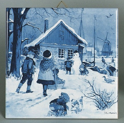 Dutch Tile Delft Blue Dutch Skaters - GermanGiftOutlet.com

