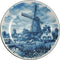 Collectible Plate Mill with Pony Blue - DutchGiftOutlet.com