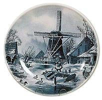 Collectible Plates Winter Scene Blue-PL09