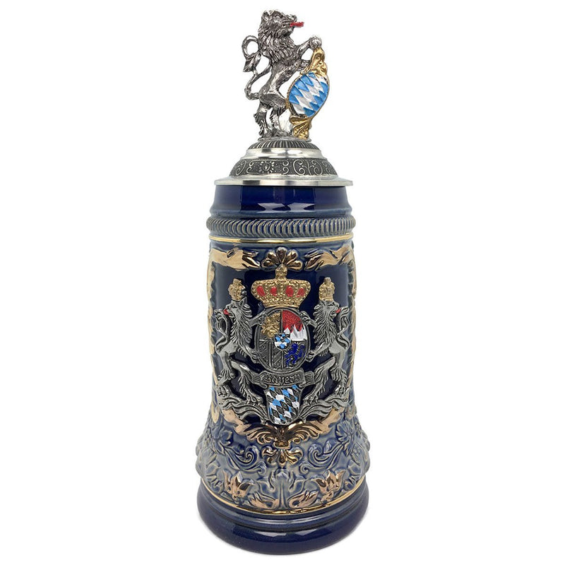 Regal Lion Lid Bayern Coat of Arms Zoller & Born .75L Stein