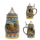 Engraved Beer Stein Munich Scene Metal Lid