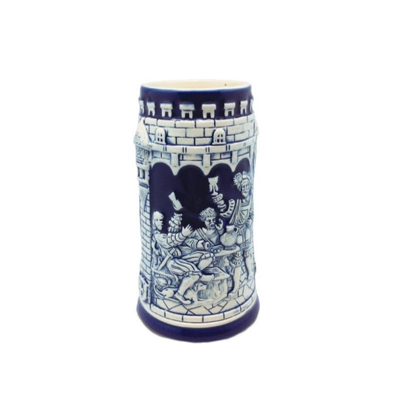 German Castle Cobalt Blue Beer Stein without Lid-ST02