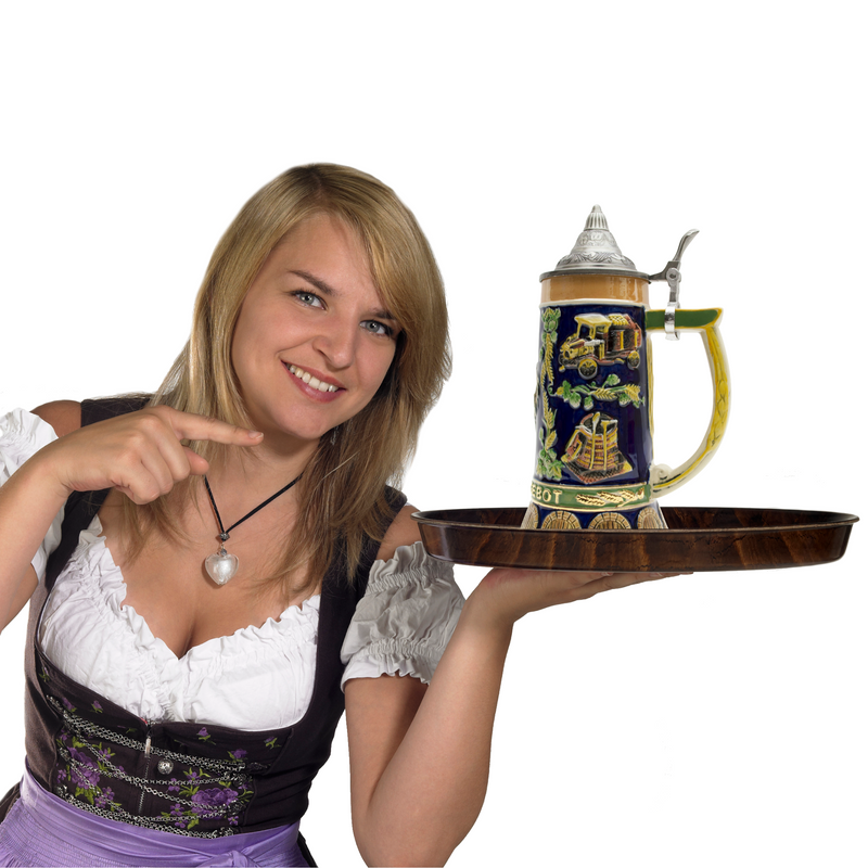 Reinheitsgebot German Beer Purity Law .85L Bier Stein w/ Lid