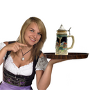 German Beer Stein Clock & Waterwheel w/Lid