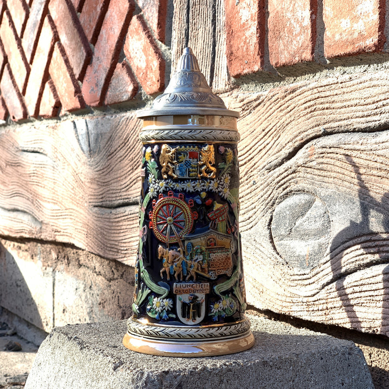 Ceramic Beer Stein Ferris Wheel w/Lid