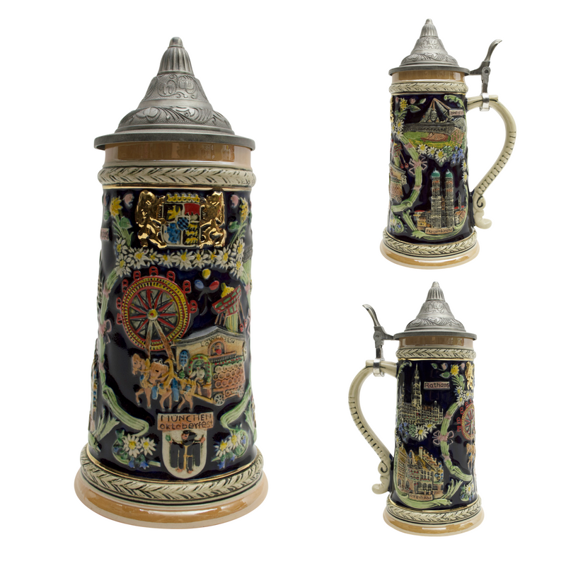 Ceramic Beer Stein Ferris Wheel w/Lid