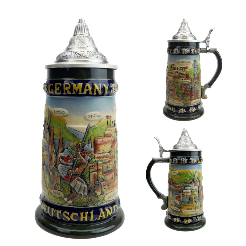 German Legends Beer Stein with Lid