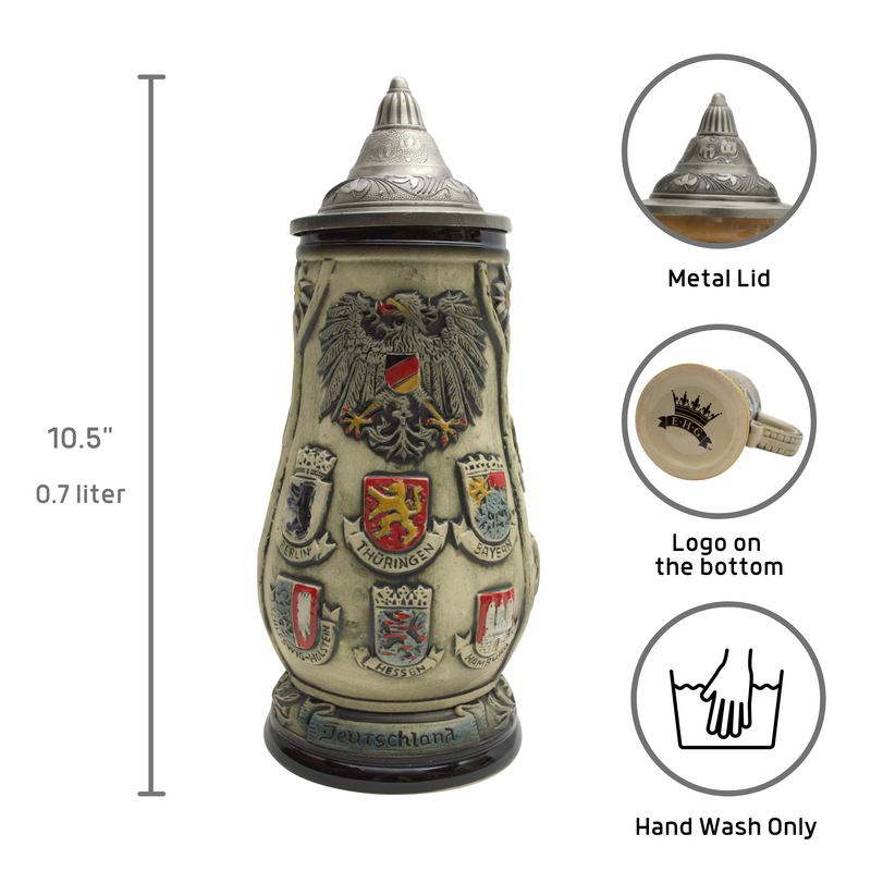 Engraved Beer Stein Edelweiss (Lid)