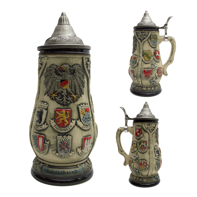 Engraved Beer Stein Edelweiss (Lid)