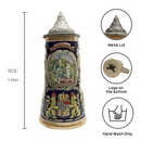 German Banner Collectible Beer Stein with Metal Lid