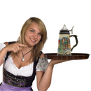 Mountain Village Beer Stein with Lid