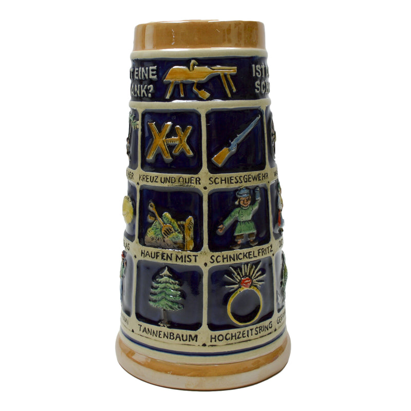 German Schnitzelbank Song .9L Ceramic Beer Stein -3