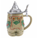 German Lederhosen Beer Stein with Lid