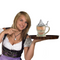 German Dirndl Ceramic Stein with Lid