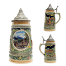 German Summer Bier Stein .5L with Embossed Metal Lid