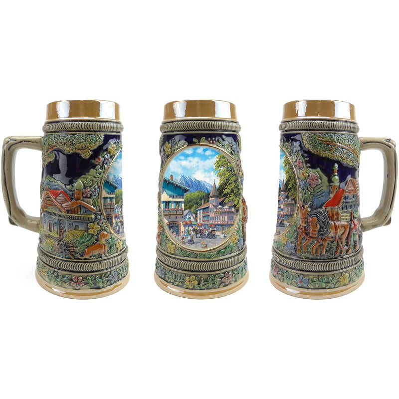 German Summer .5 Liter Embossed Ceramic Stein-ST02