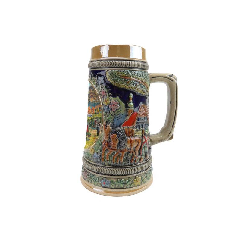 German Fall .5 Liter Embossed Ceramic Bier Stein-ST02