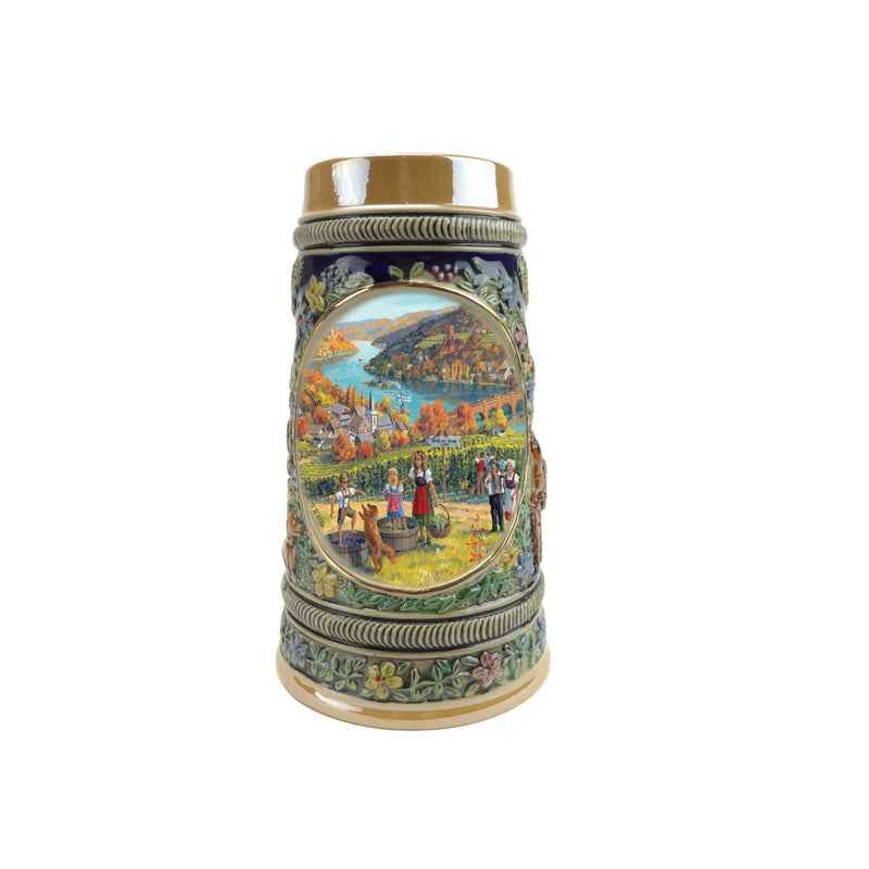 German Fall .5 Liter Embossed Ceramic Bier Stein-ST02