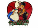 Red Heart Shaped Sun catcher with Kissing Couple - GermanGiftOutlet.com
 - 1