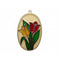 Clear Oval Sun Catcher with Red and Yellow Tulips-SU01