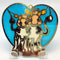 Blue Heart Shaped Sun Catcher with Cuddling Cows - GermanGiftOutlet.com
 - 2